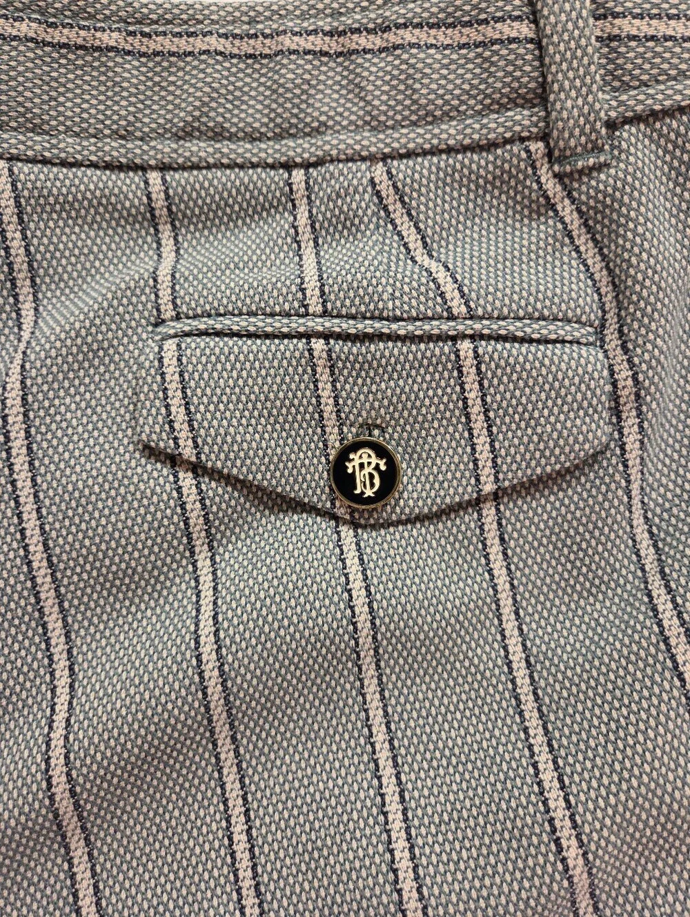 Tory Burch Green And Cream Cropped Ankle Trouser Sz 8 Woven Luxury Designer